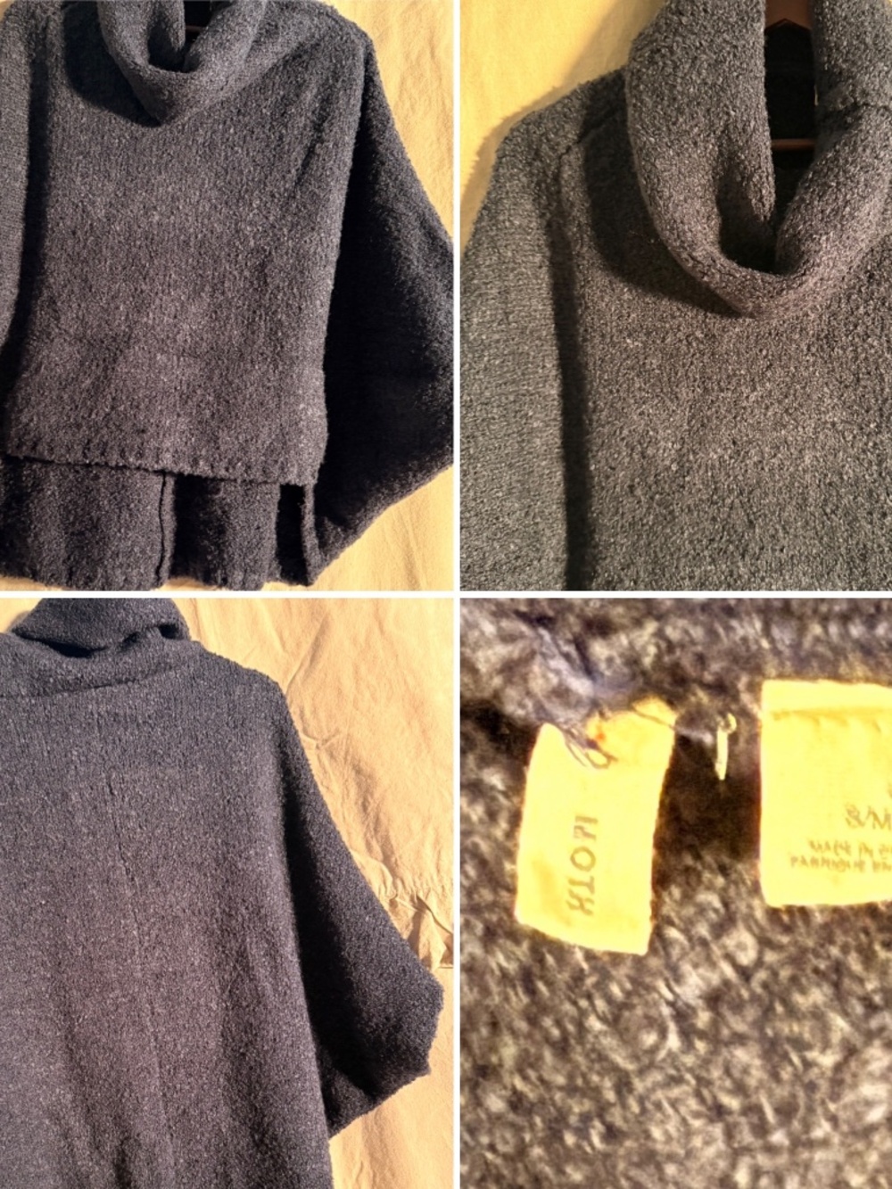 Anthropologie Moth Blue-Gray Cape Poncho Sweater – Size S/M